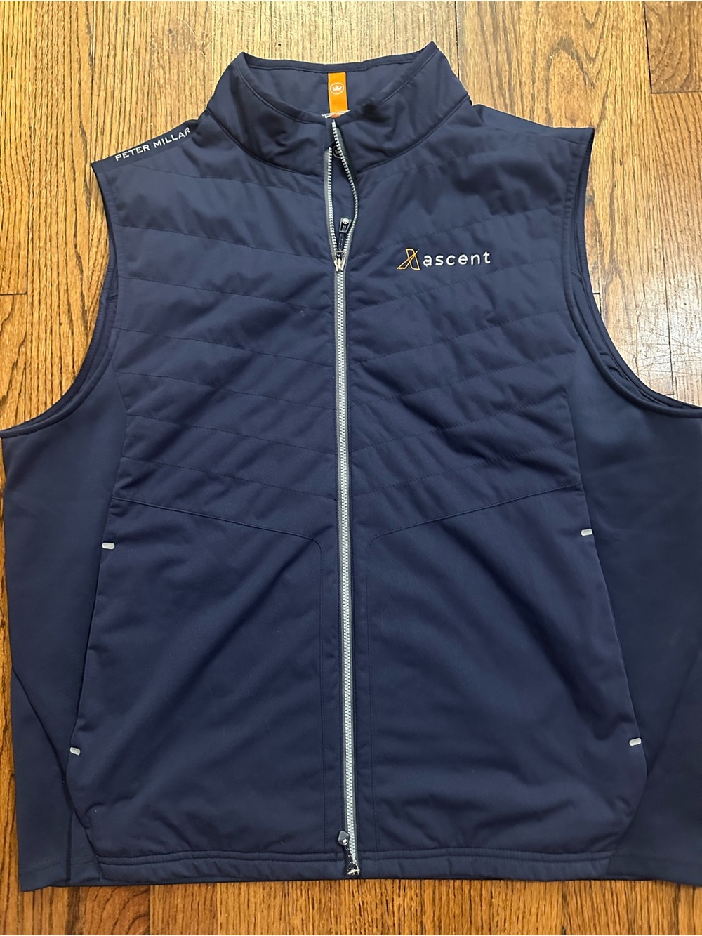 Peter Millar Navy Puffer Vest with Zip - Picture 3 of 3